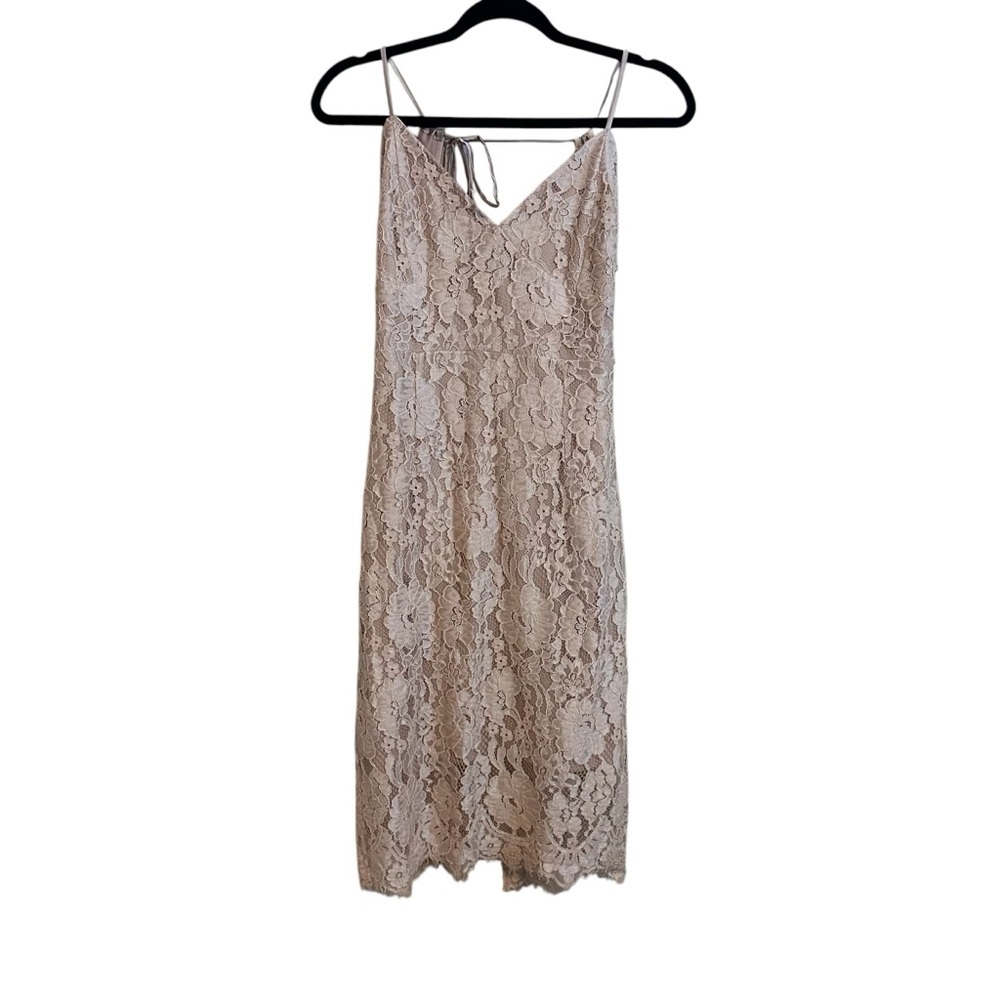 Elegant Lace Slip Dress in Cream